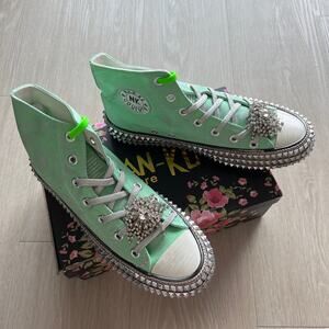 Nan-ku x Free People Cruise Studded Hi-Top Sneakers sz40 US 10 Spring Mint Green